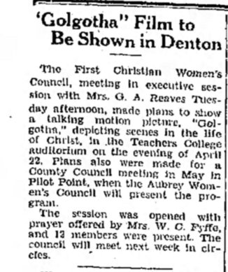 Golgotha community announcement Denton_Record_Chronicle_Wed__Mar_13__1940_