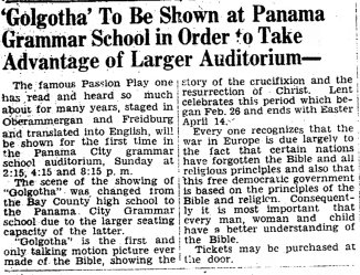 Golgotha community announcement Panama_City_News_Herald_Fri__Feb_28__1941_