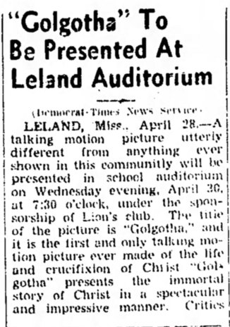 Golgotha community announcement The_Delta_Democrat_Times_Mon__Apr_28__1941_