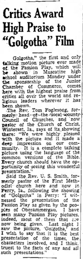 Golgotha community announcement The_Muscatine_Journal_and_News_Tribune_Wed__Jan_18__1939_
